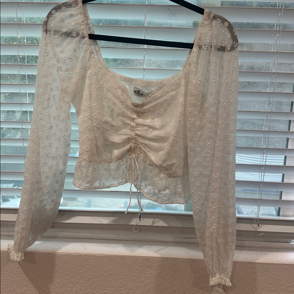 Hollister Cream Textured Blouse